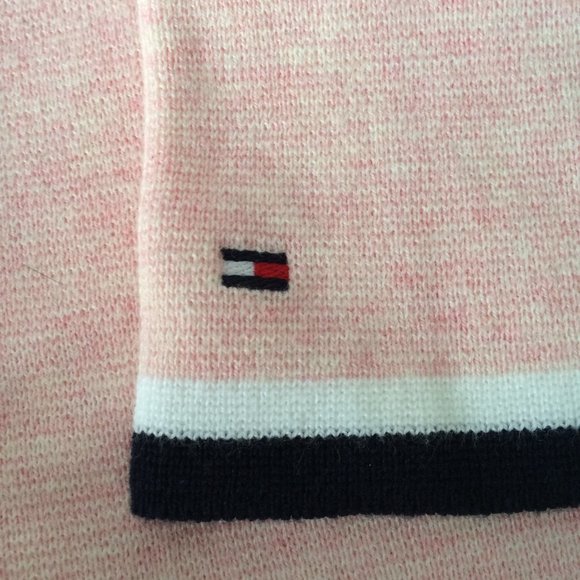 Tommy Hilfiger Womens Sweater Pullover XL Pink Large Letter H Long Sleeve - Picture 5 of 8